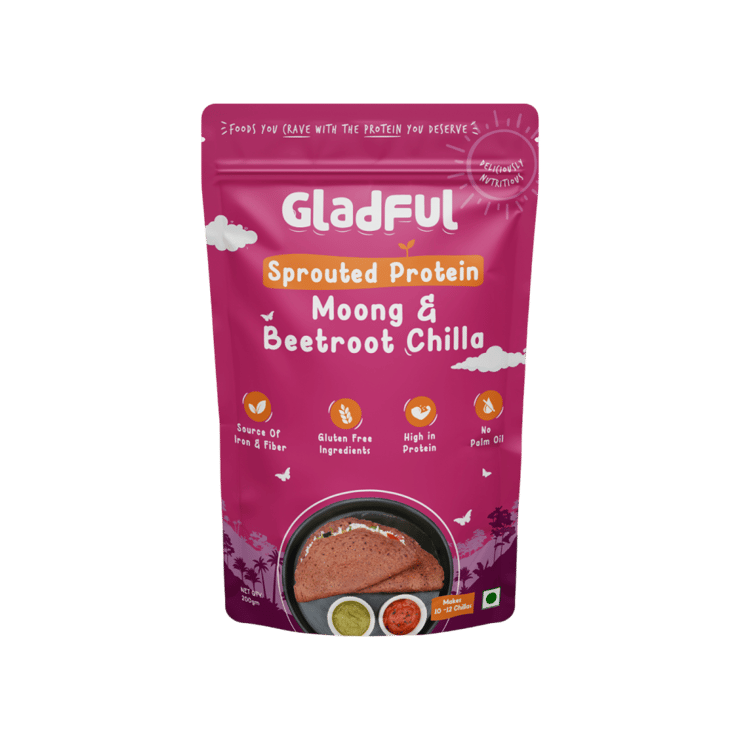 Gladful Moong Beetroot Chilla Mix – 200 g