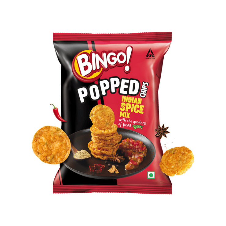 Bingo Popped Indian Spice Mix Potato Chips – 48 g