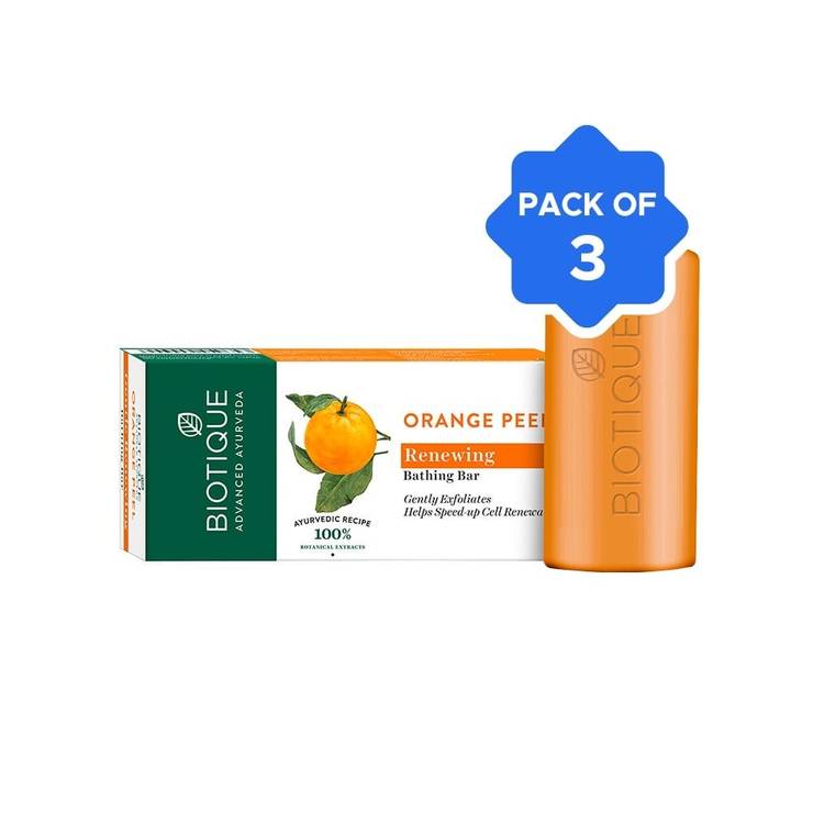 Biotique Orange Peel Renewing Soap – Pack of 3 – 3 x 150 g