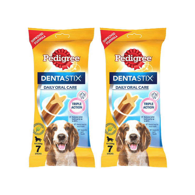 Pedigree Dentastix Medium Breed (10-25 kg) Oral Care Dog Treat – Pack of 2 – 2 x 180 g