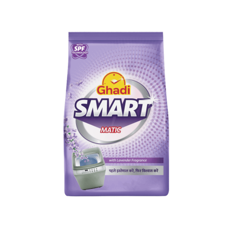 Ghadi Smart Matic Top Load Detergent Powder (Lavender Fragrance) – 1 kg