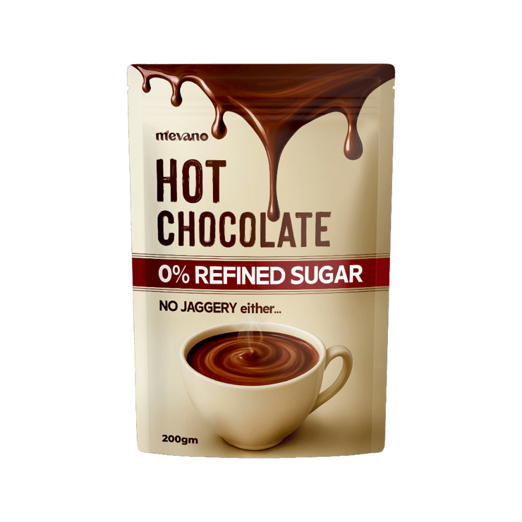 Mevano Hot Chocolate Mix (0% Refined Sugar) – 200 g