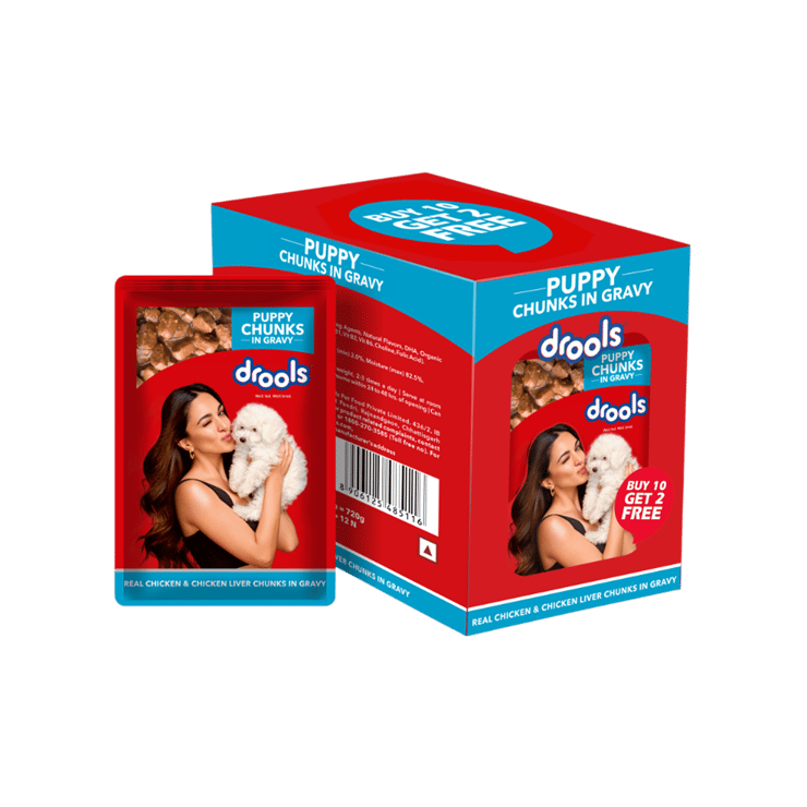 Drools Chicken & Liver in Gravy Puppy Wet Food – 12 x 60 g