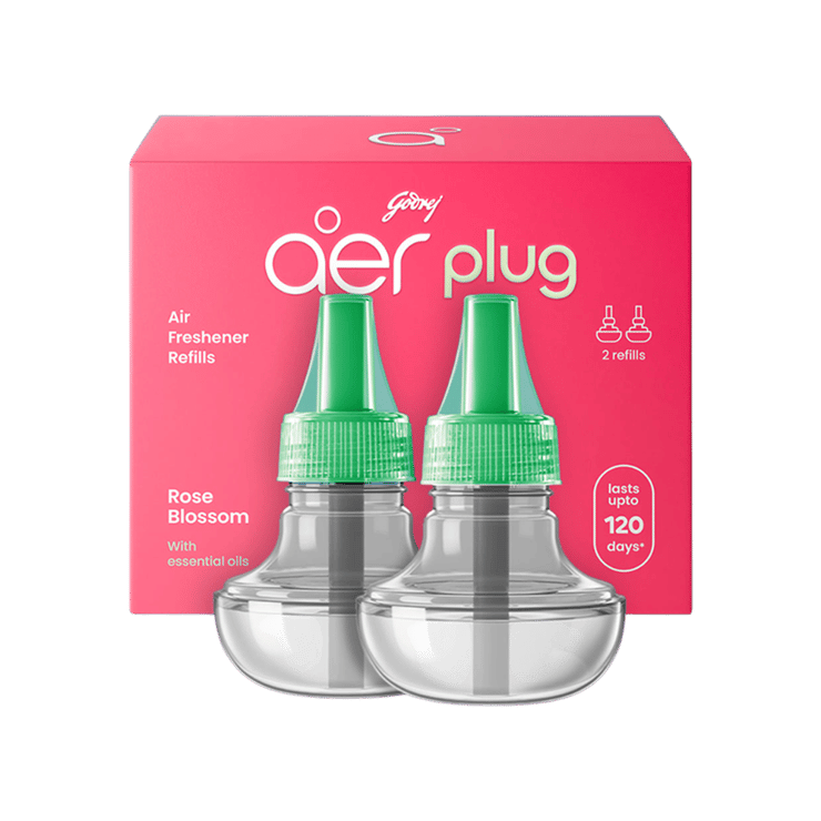 Godrej Aer Plug Electric Air Freshener Refill (Rose Blossom) – 40 ml