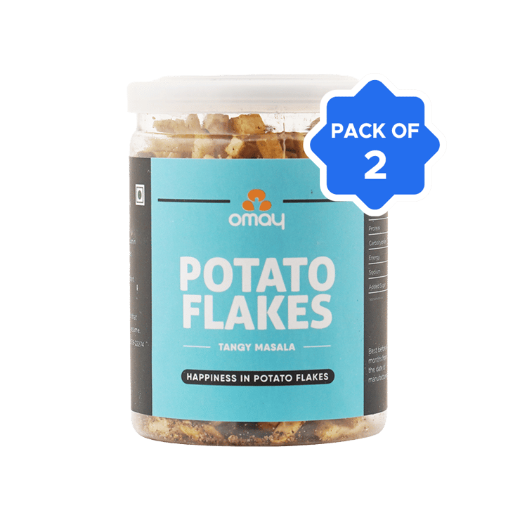 Omay Foods Roasted Potato Flakes (Tangy Masala) – Pack of 2 – 2 x 20 g