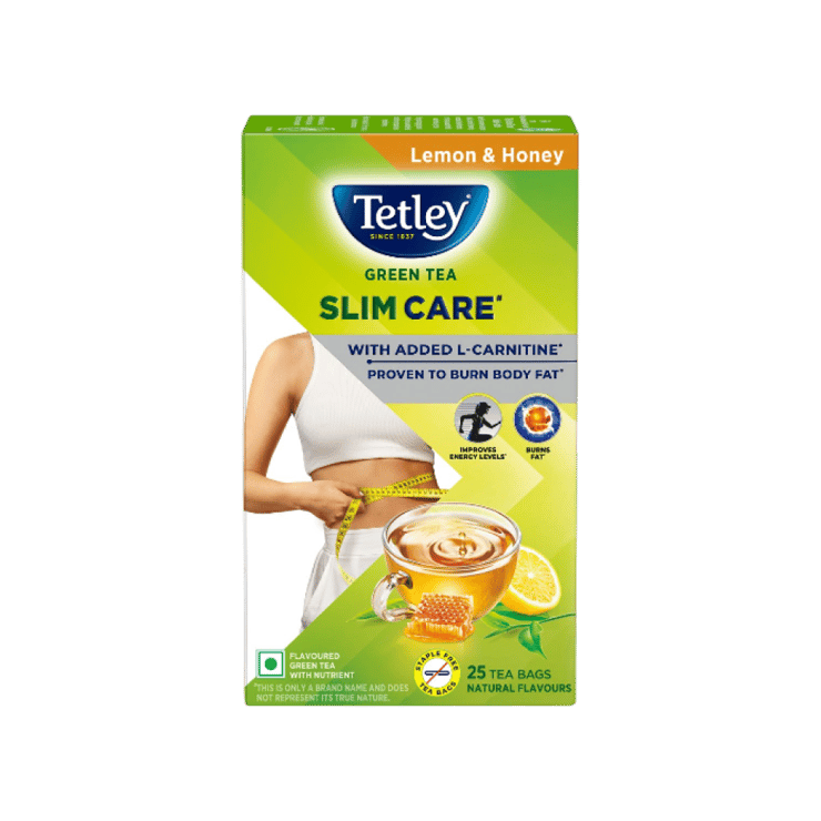 Tetley Slim Care Green Tea Bags (With L-Carnitine, Lemon & Honey) – 25 x 1.7 g