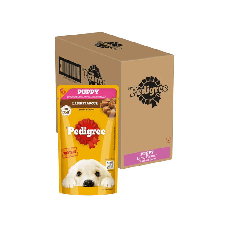 Pedigree Puppy Wet Food (Lamb Flavour) – 12 x 130 g