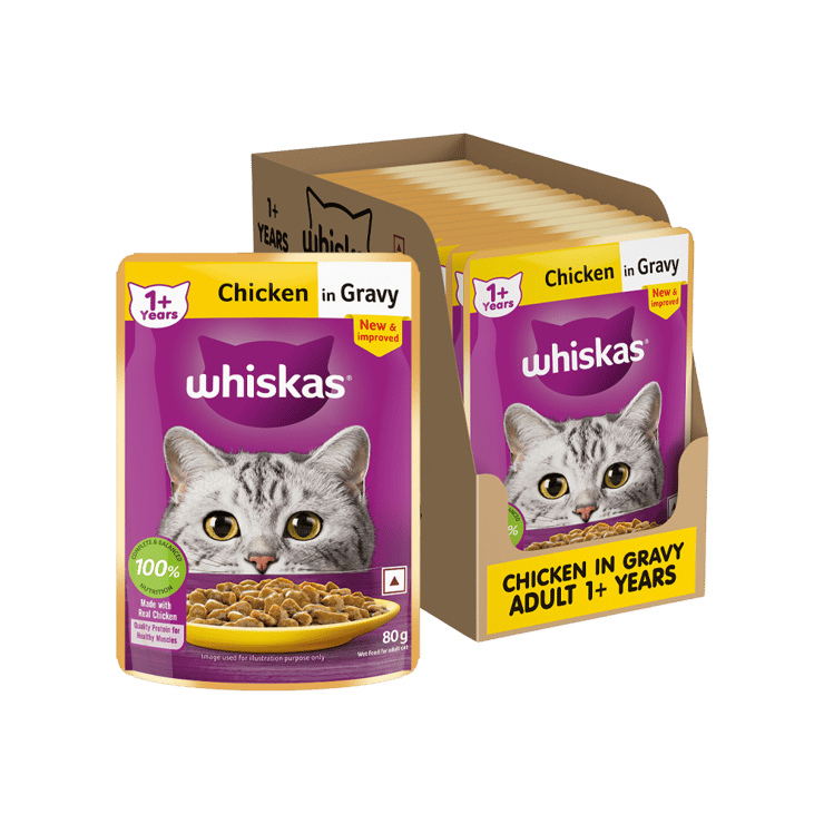 Whiskas Wet Cat Food -Chicken in Gravy (1+ Years) – 14 x 80 g