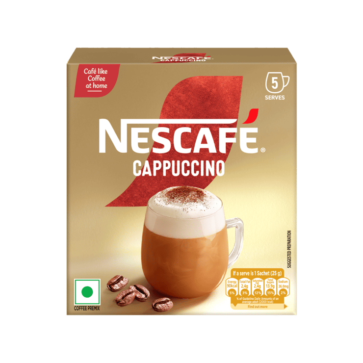 Nescafe Cappuccino Coffee Premix – Caf? like Coffee – 5 x 25 g