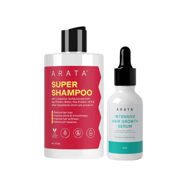 Arata Hair Growth Shampoo & Serum Everyday Combo – 330 ml (300 ml + 30 ml)