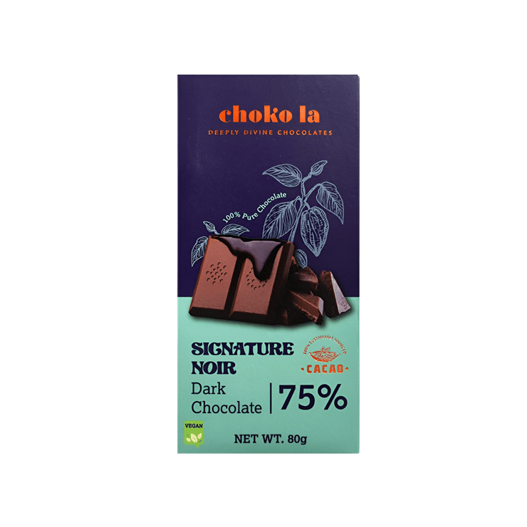 Choko La 75% Signature Noir Dark Chocolate Bar – 80 g