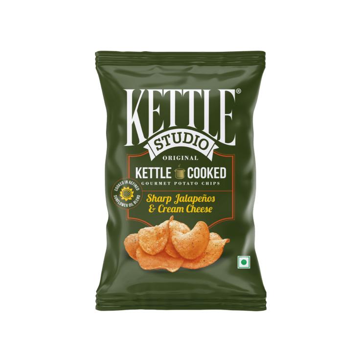 Kettle Studio Sharp Jalapenos & Cream Cheese Potato Chips – 56 g