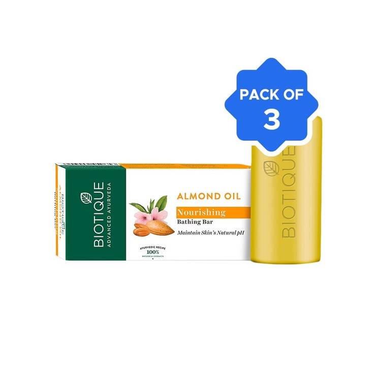 Biotique Almond Oil Nourishing Soap – Pack of 3 – 3 x 150 g