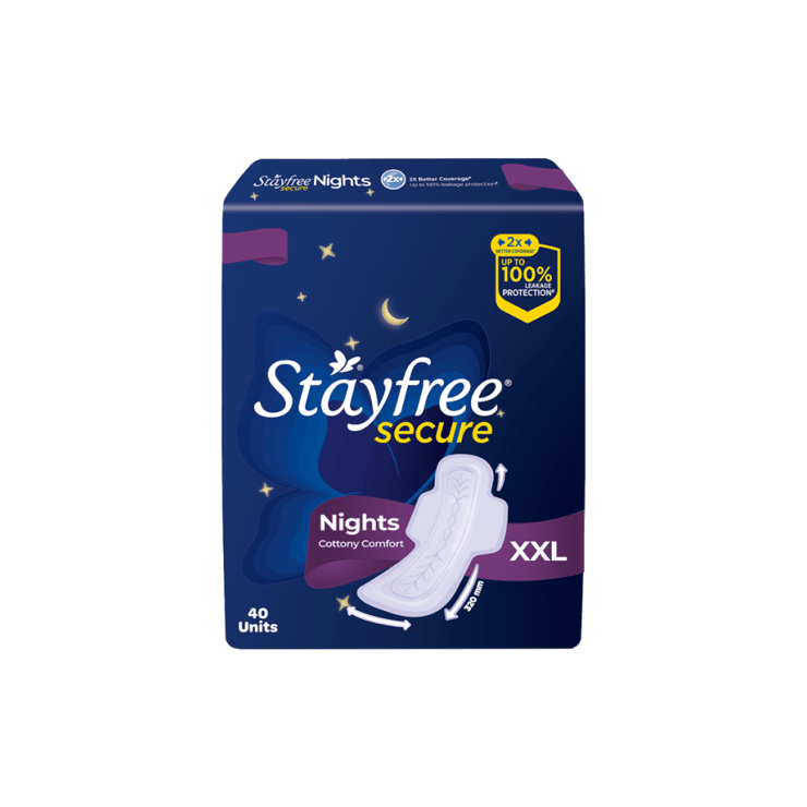 Stayfree Secure Nights Sanitary Pads (XXL) – 40 units