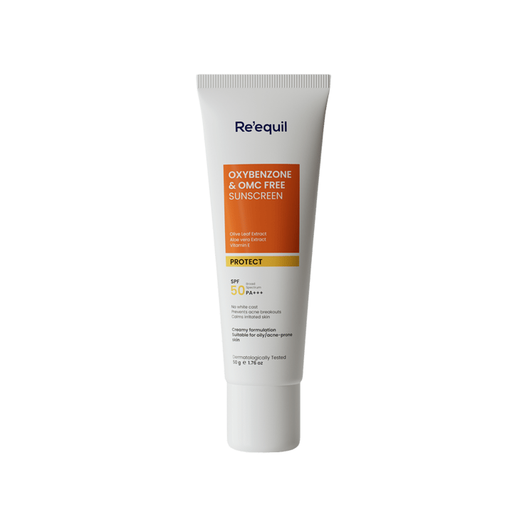 RE’ EQUIL Oxybenzone & OMC Free Sunscreen (SPF 50 PA+++) – 50 g